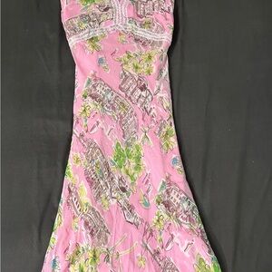 Pink Strapless Sundress for a Night Out